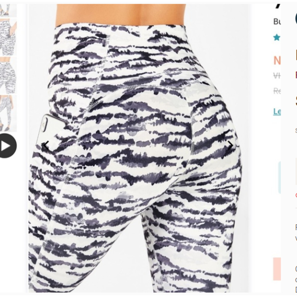 Fabletics Define PowerHold® High-Waisted 7/8 Legging White Tigress‎ - Picture 2 of 10